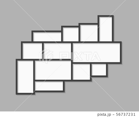 Vector empty collage board twelve frames, photo 56737231