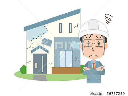 リフォーム　住宅　男性　悩む　工事　マイホーム 56737259