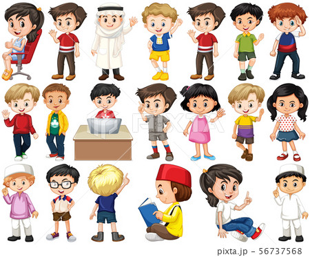 set of isolated children doing different set of isolated children doing different 56737568