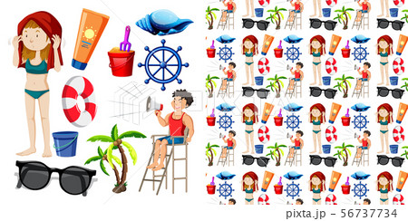 Seamless background design with isolated set of 56737734