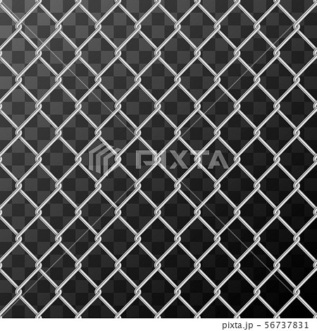 Realistic glossy metal chain link fence seamless pattern on transparent Realistic glossy metal chain link fence seamless pattern on transparent 56737831