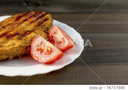 chicken breast roasted on grill. barbecue concept chicken breast roasted on grill. barbecue concept 56737880