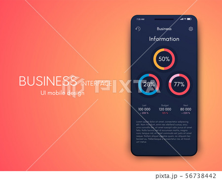 Mobile application interface. Ui design, stock vector 56738442