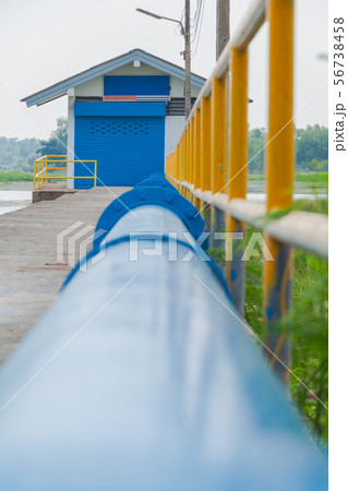 A pump station delivers water for agricultural wat 56738458