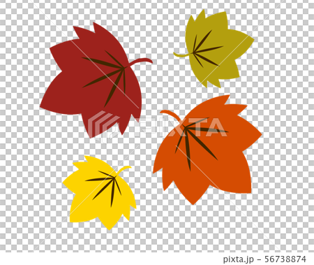 紅葉 楓 メープル 落ち葉 もみじ アイコン 秋のイラスト素材