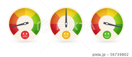 Business meter or business indicator template with emotional cartoon face. Abstract Rating icons Business meter or business indicator template with emotional cartoon face. Abstract Rating icons 56739802