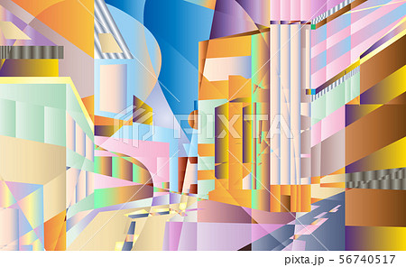 Stained glass geometric style background. Urban 56740517