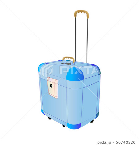 Travel plastic suitcase blue large with wheels. 56740520