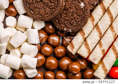 Cookies, marshmallow, dragee and wafer tubules 56741127