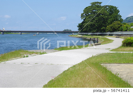萩河川敷公園の散歩道と武家屋敷 萩河川敷公園の散歩道と武家屋敷 56741411
