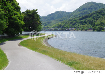萩河川敷公園の散歩道と武家屋敷 萩河川敷公園の散歩道と武家屋敷 56741418