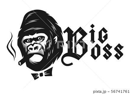 Big Boss Angry Gorilla With A Cigar Vector Stock Illustration
