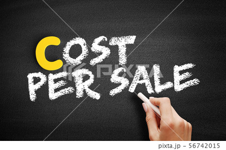 Cost Per Sale text on blackboard 56742015