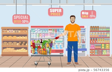 Young man shopping for groceries 56743356