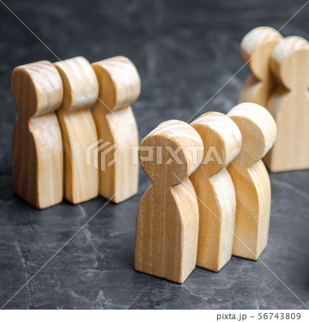 Groups of wooden people. Groups of wooden people. 56743809
