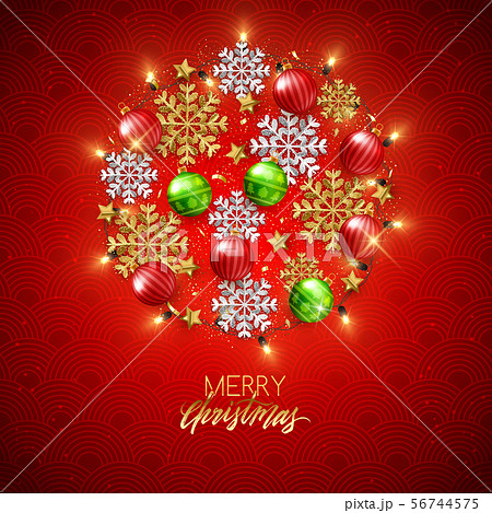 Merry Christmas Happy New Year decorative 56744575