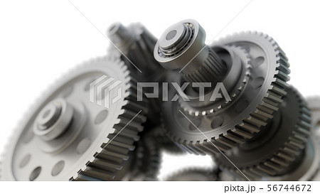 Gear metal wheels close-up. 3D ollustration Gear metal wheels close-up. 3D ollustration 56744672