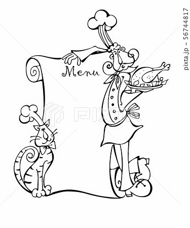 Cook. Chef. Menu. Cat. Menu for the cafe. Design Cook. Chef. Menu. Cat. Menu for the cafe. Design 56744817