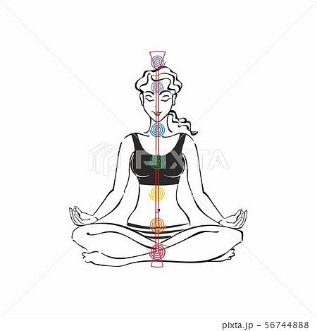 The energy channel of the human. Chakras. girl in The energy channel of the human. Chakras. girl in 56744888