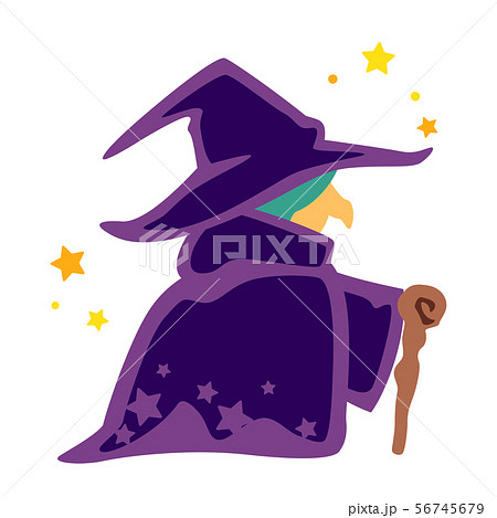 ハロウィン 魔法使いのイラストのイラスト素材