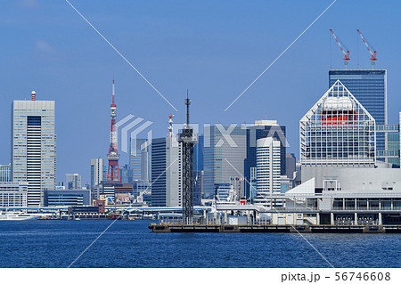東京湾と晴海ふ頭の風景 東京湾と晴海ふ頭の風景 56746608