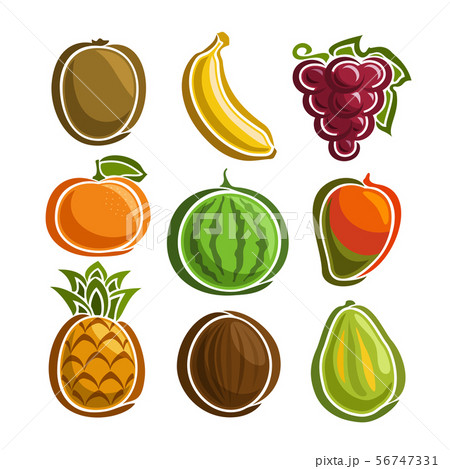 Vector Set of Fruits icons Vector Set of Fruits icons 56747331