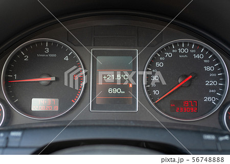 nice car black interior: dashboard, speedometer an nice car black interior: dashboard, speedometer an 56748888