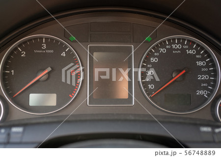 nice car black interior: dashboard, speedometer an nice car black interior: dashboard, speedometer an 56748889