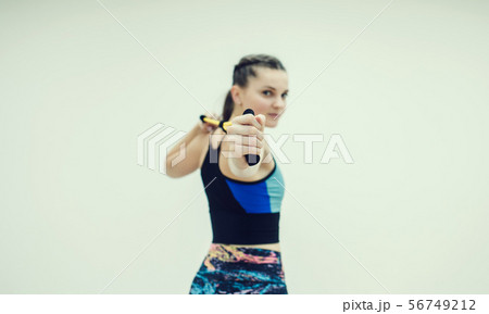 Fitness woman from back doing exercises Fitness woman from back doing exercises 56749212