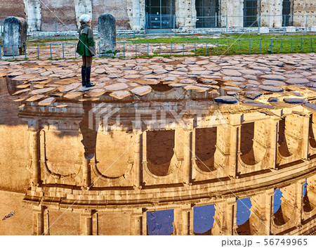 Woman tourist near in Rome, Italy Woman tourist near in Rome, Italy 56749965