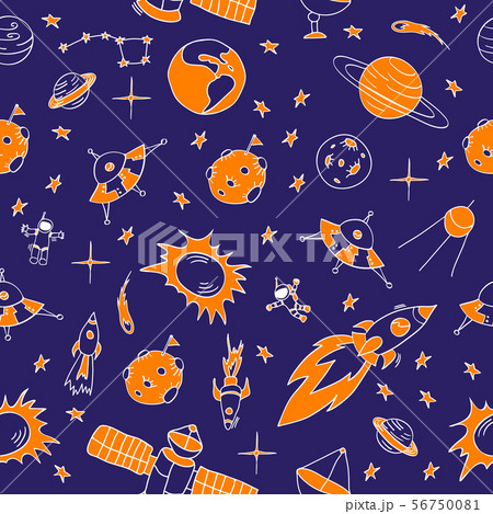 Doodle sky seamless pettern.  56750081