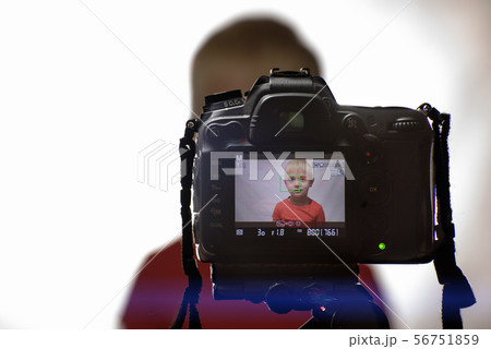 Little blond boy is filming himself on a Little blond boy is filming himself on a 56751859