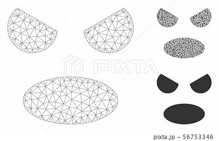 Scream Smiley Vector Mesh Carcass Model And のイラスト素材