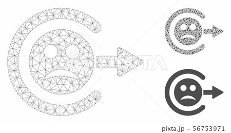 Sad Logout Vector Mesh 2D Model and Triangle Mosaic Icon 56753971