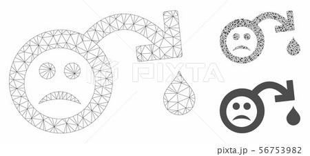 Sad Impotence Vector Mesh 2D Model and Triangle Mosaic Icon Sad Impotence Vector Mesh 2D Model and Triangle Mosaic Icon 56753982