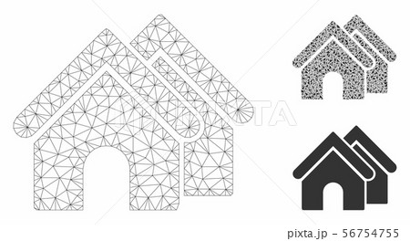 Real Estate Vector Mesh 2D Model and Triangle Mosaic Icon Real Estate Vector Mesh 2D Model and Triangle Mosaic Icon 56754755