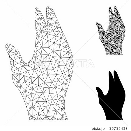 Manage Hand Vector Mesh Wire Frame Model and Triangle Mosaic Icon 56755433