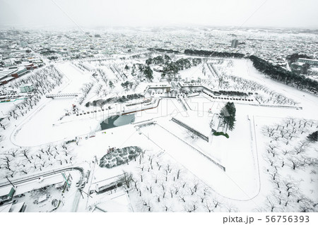 Beautiful landscape and cityscape from Fort Goryokaku tower in Hakodate city Hokkaido Beautiful landscape and cityscape from Fort Goryokaku tower in Hakodate city Hokkaido 56756393