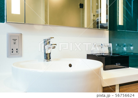 White sink and faucet decoration in bathroom 56756624
