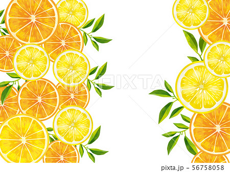 オレンジとレモンのイラスト素材