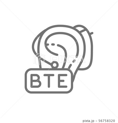 Behind the Ear Hearing Aid, BTE line icon. 56758320