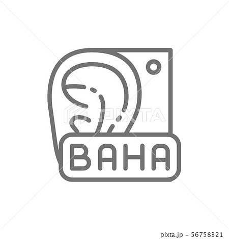 Bone Anchored Hearing Aid, BAHA line icon. 56758321