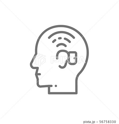 Bone Anchored Hearing Aid, BAHA line icon. 56758330