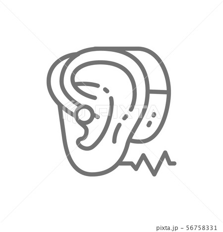 Hearing aid line icon. Isolated on white background 56758331
