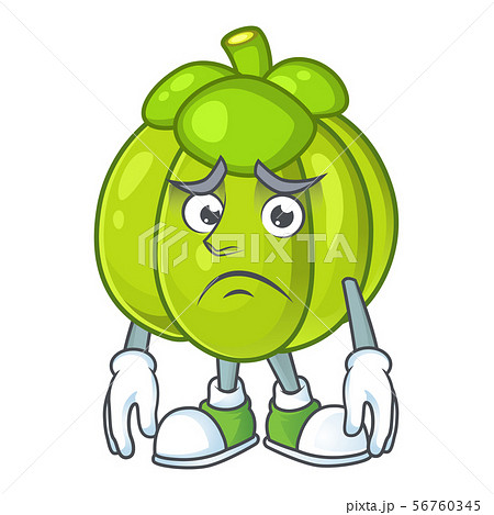 Afraid green pumpkin ripe on a white background 56760345