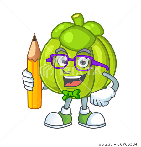 Student green pumpkin isolated on white background Student green pumpkin isolated on white background 56760384