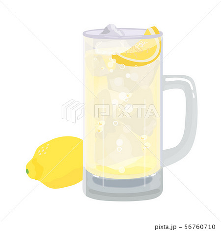 レモンサワー イラスト レモンソーダ レモン水のイラスト素材 56760710 Pixta