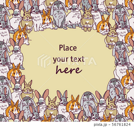 Fashion hipster rabbits big group and sky Fashion hipster rabbits big group and sky 56761824