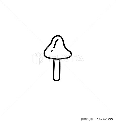 Hand drawn monoline mushroom, sketch line art, vector doodle illustration isolated on white 56762399
