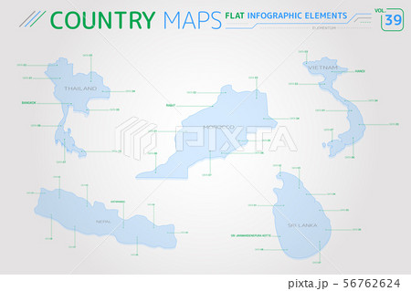 Thailand, Nepal, Vietnam, Sri Lanka and Morocco Vector Maps Thailand, Nepal, Vietnam, Sri Lanka and Morocco Vector Maps 56762624